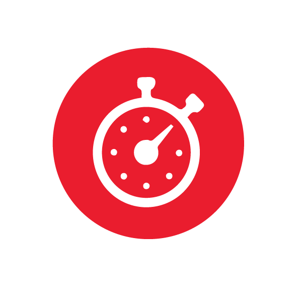 DxA 5000 clock icon for turnaround time